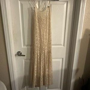 Free People cream lace maxi dress size XS
